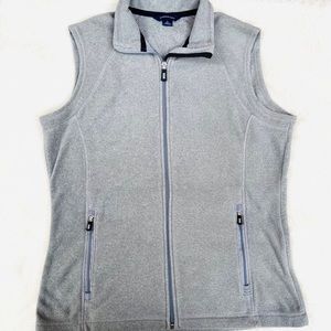 Lands’ End Nanotex Gray Zippered Vest Sweatshirt